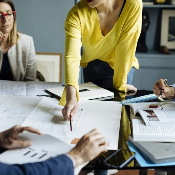Architects having a meeting, discussing a project
